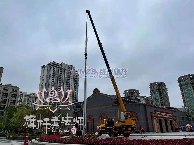 永登旗桿安裝過(guò)程