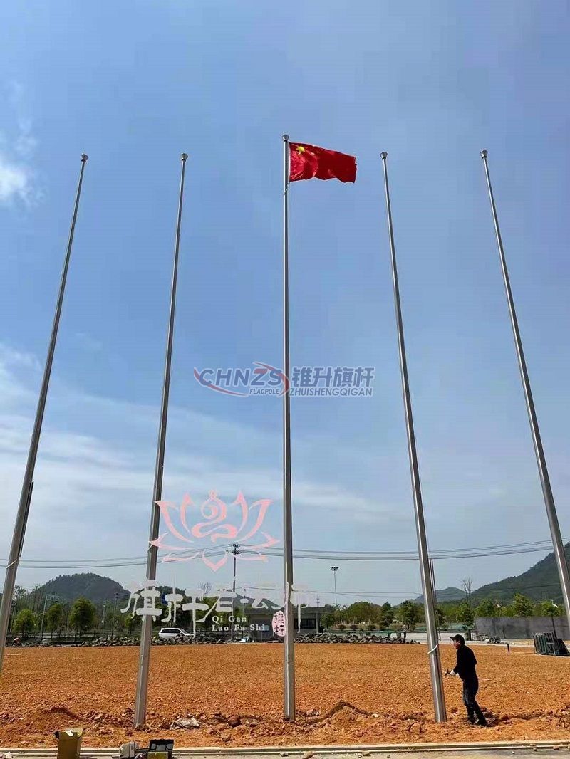 國(guó)旗永登旗桿安裝效果